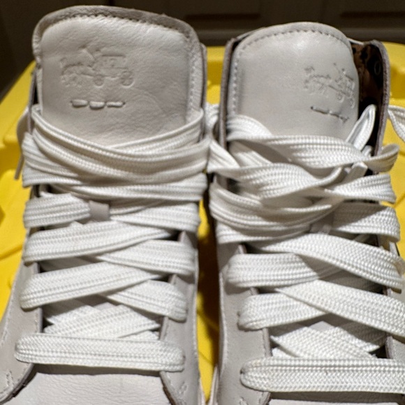 Men’s white coach high tops with cheetah print - Picture 3 of 7